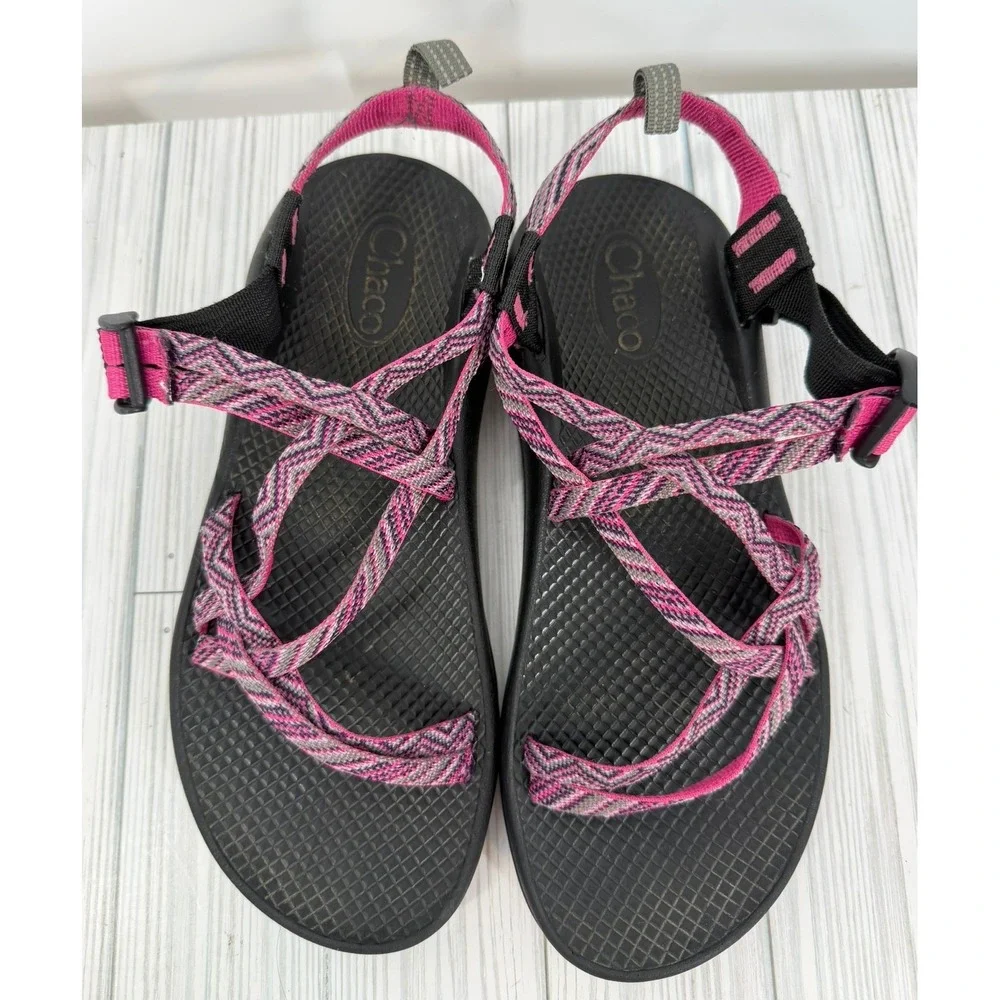 Chaco Z Cloud 2 Sport Sandals Pink Purple Double Strap Toe Loop Womens Size 9